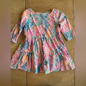 Lilly Pulitzer Pink and Blue girls ocean coral summer Dress